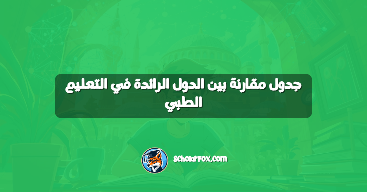 جدول مقارنة بين الدول الرائدة في التعليم الطبي